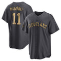 Seanshop C.Guardians #11 Jose Ramirez Player Charcoal All-Star Limited Home Stitched Jerseys