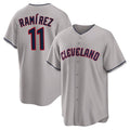 Seanshop C.Guardians #11 Jose Ramirez Player Gray Game Home Stitched Jerseys