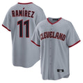 Seanshop C.Guardians #11 Jose Ramirez Player Gray Home Game Stitched Jerseys