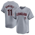 Seanshop C.Guardians #11 Jose Ramirez Player Gray Road Limited Home Stitched Jerseys