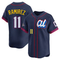 Seanshop C.Guardians #11 Jose Ramirez Player Navy American League All-Star Edition Limited Home Stitched Jerseys