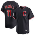 Seanshop C.Guardians #11 Jose Ramirez Player Navy Limited Home Stitched Jerseys