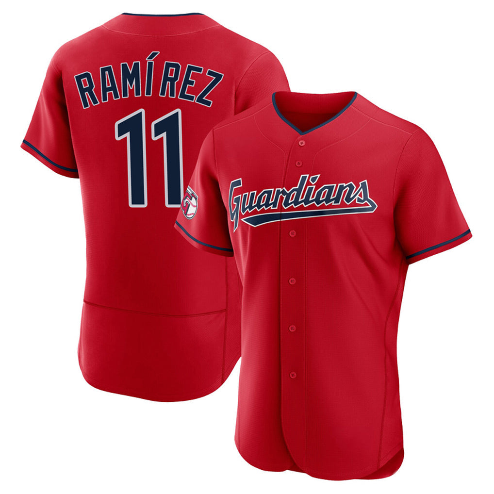 Seanshop C.Guardians #11 Jose Ramirez Player Red Limited Elite Home Stitched Jerseys