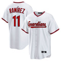 Seanshop C.Guardians #11 Jose Ramirez Player White Game Home Stitched Jerseys