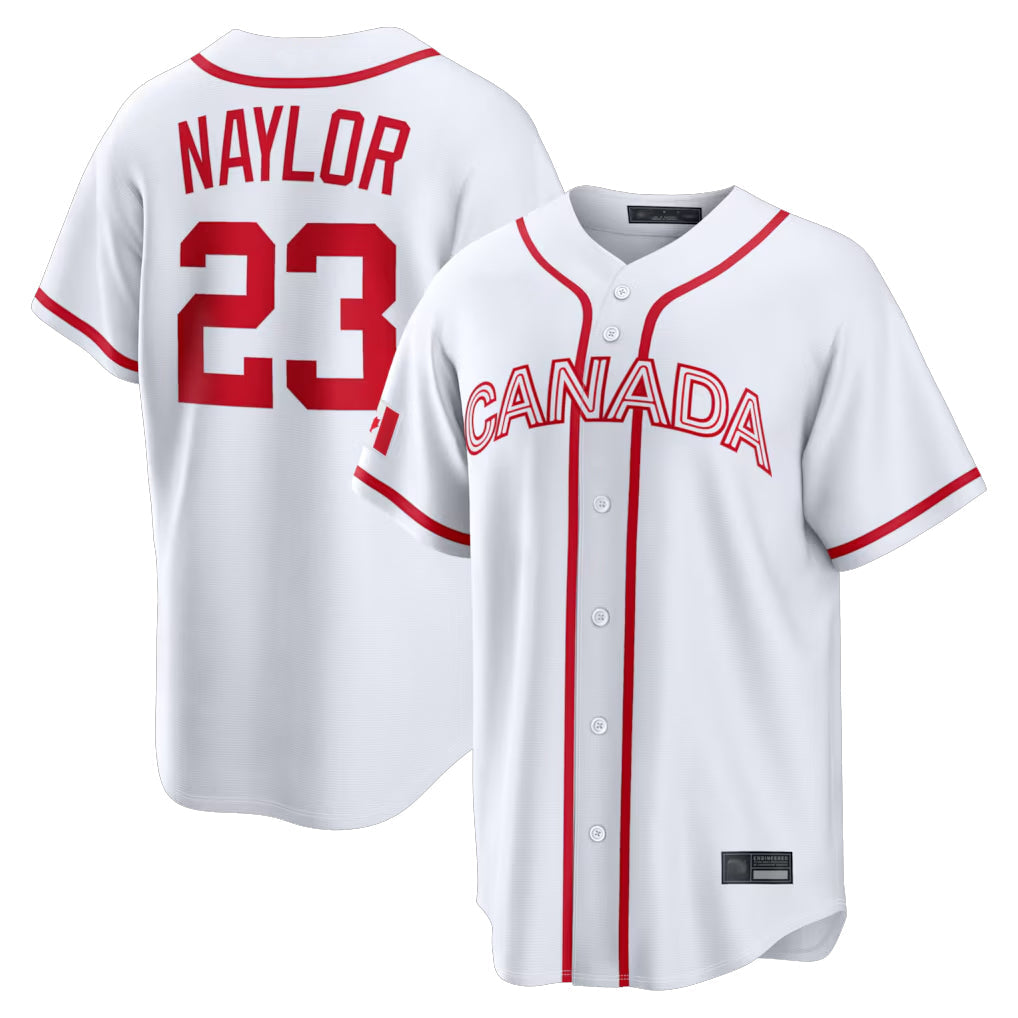 Seanshop C.Guardians #23 Bo Naylor Player White World Classic Home Game Stitched Jerseys
