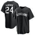Seanshop C.Guardians #24 Triston McKenzie Player Black Home Game Stitched Jerseys