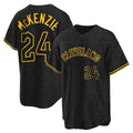 Seanshop C.Guardians #24 Triston McKenzie Player Black Snake Skin City Home Game Stitched Jerseys