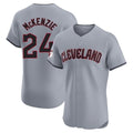 Seanshop C.Guardians #24 Triston McKenzie Player Gray Road Limited Elite Home Stitched Jerseys