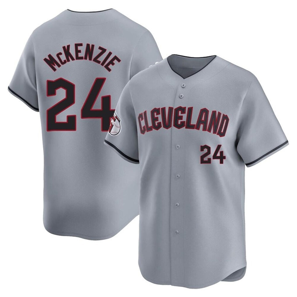Seanshop C.Guardians #24 Triston McKenzie Player Gray Road Limited Home Stitched Jerseys