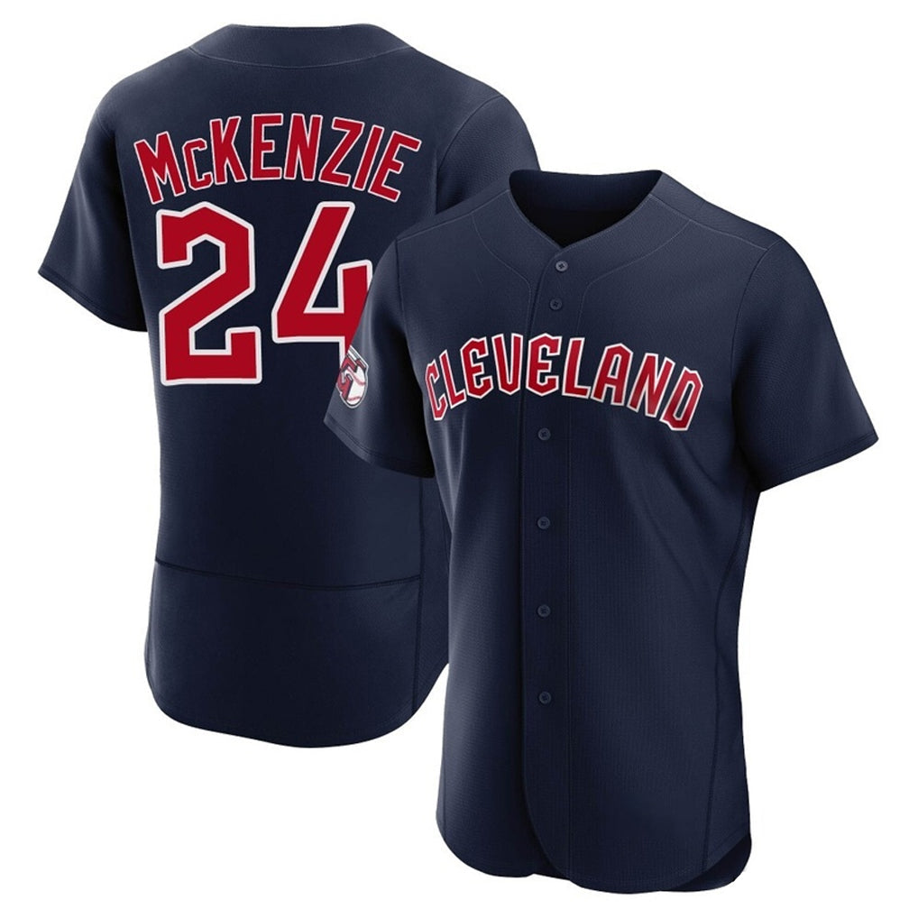 Seanshop C.Guardians #24 Triston McKenzie Player Navy Limited Elite Home Stitched Jerseys