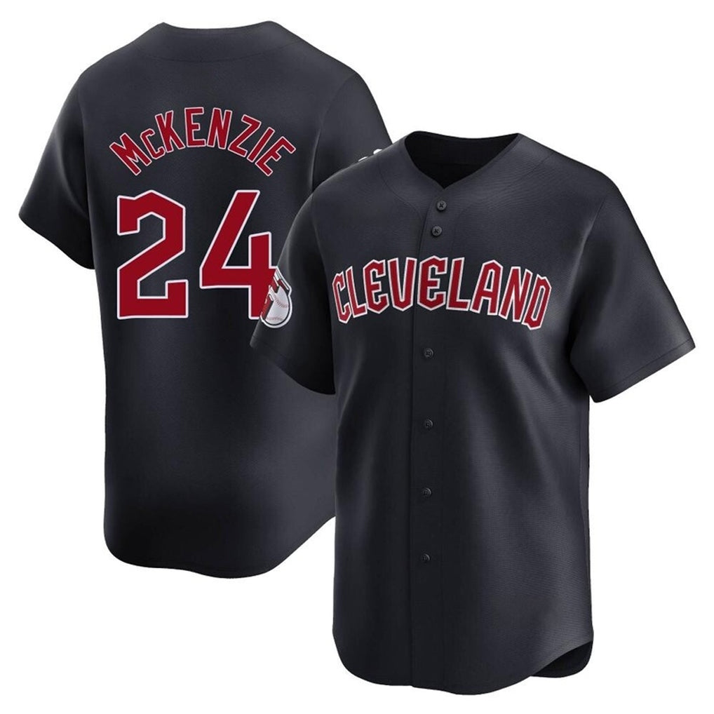 Seanshop C.Guardians #24 Triston McKenzie Player Navy Limited Home Game Stitched Jerseys