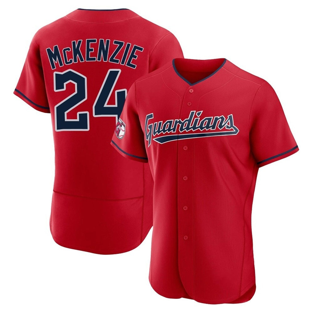Seanshop C.Guardians #24 Triston McKenzie Player Red Limited Elite Home Stitched Jerseys