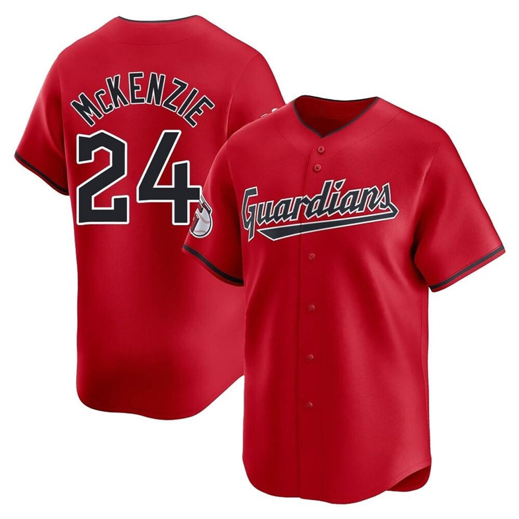 Seanshop C.Guardians #24 Triston McKenzie Player Red Limited Home Stitched Jerseys