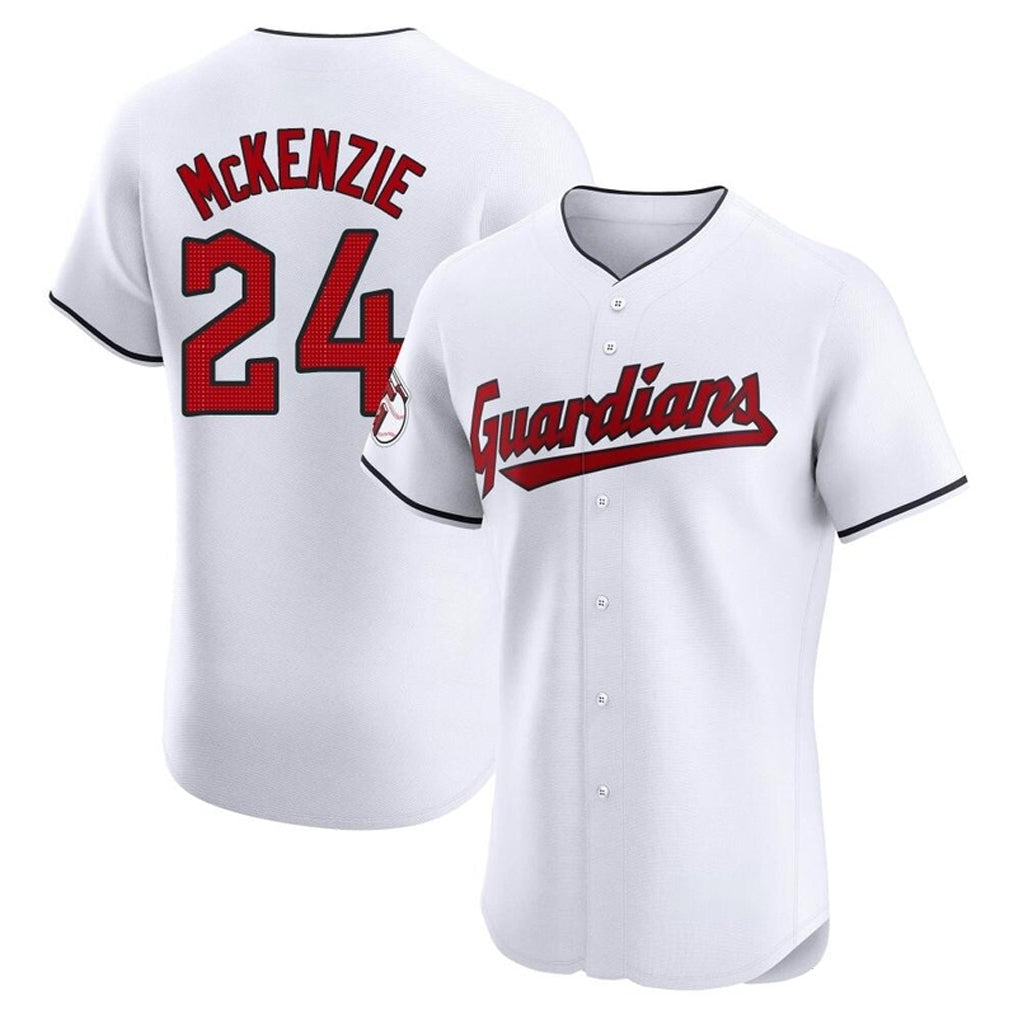 Seanshop C.Guardians #24 Triston McKenzie Player White Limited Elite Home Stitched Jerseys