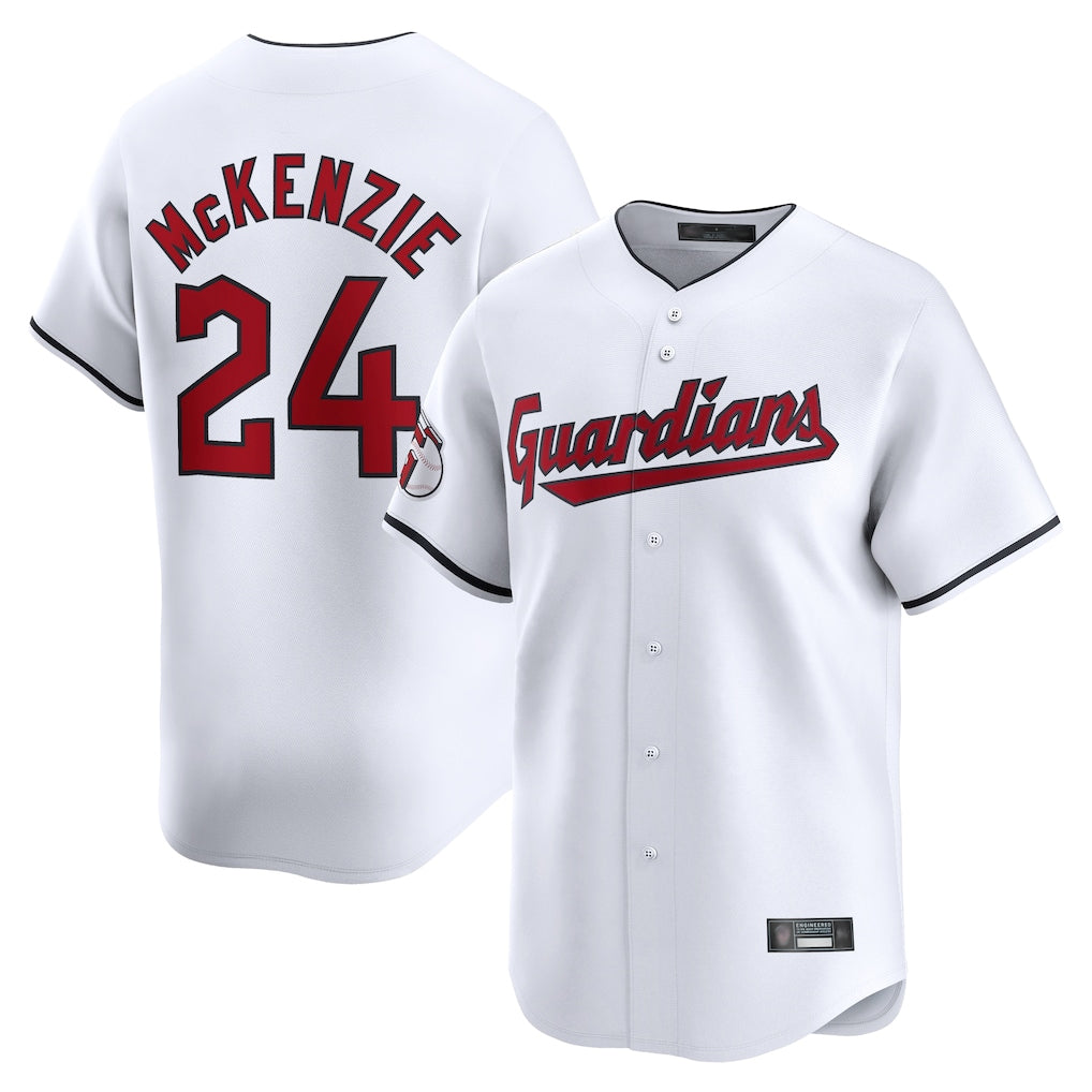 Seanshop C.Guardians #24 Triston McKenzie Player White Limited Home Stitched Jerseys