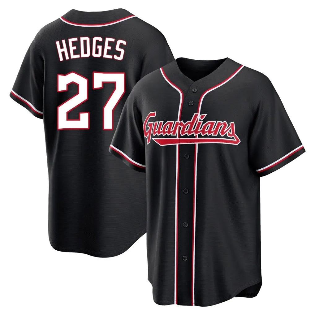 Seanshop C.Guardians #27 Austin Hedges Player Black Fashion Out Home Game Stitched Jerseys