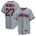 Seanshop C.Guardians #27 Austin Hedges Player Gray Home Game Stitched Jerseys