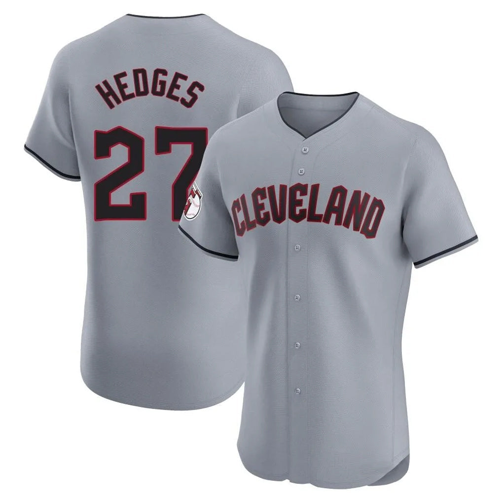 Seanshop C.Guardians #27 Austin Hedges Player Gray Road Limited Elite Home Stitched Jerseys