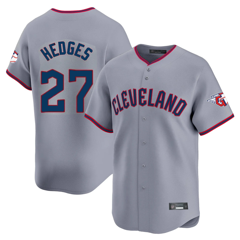 Seanshop C.Guardians #27 Austin Hedges Player Gray Road Limited Home Game Stitched Jerseys