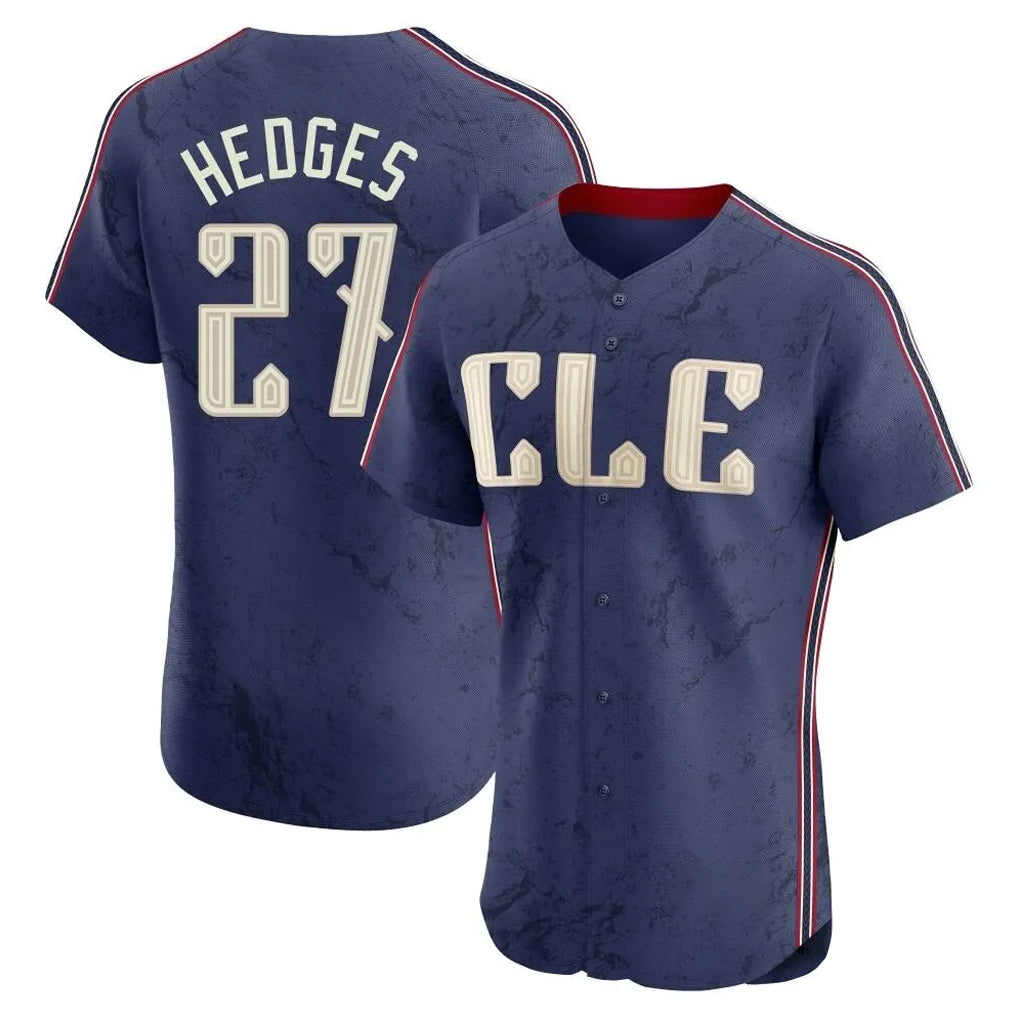 Seanshop C.Guardians #27 Austin Hedges Player Navy City Connect Limited Elite Home Stitched Jerseys