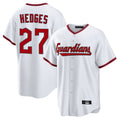 Seanshop C.Guardians #27 Austin Hedges Player White Game Home Stitched Jerseys