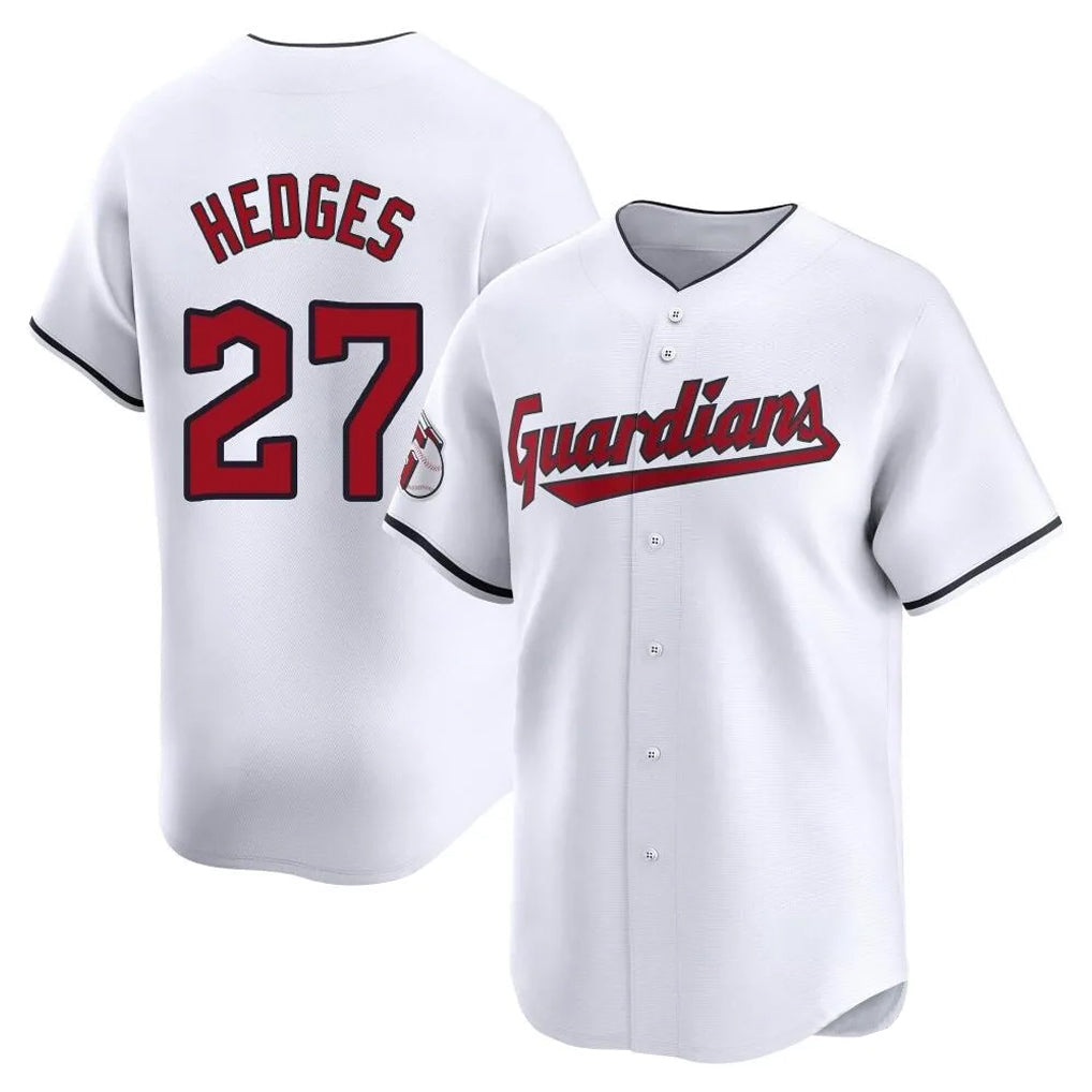 Seanshop C.Guardians #27 Austin Hedges Player White Limited Home Stitched Jerseys