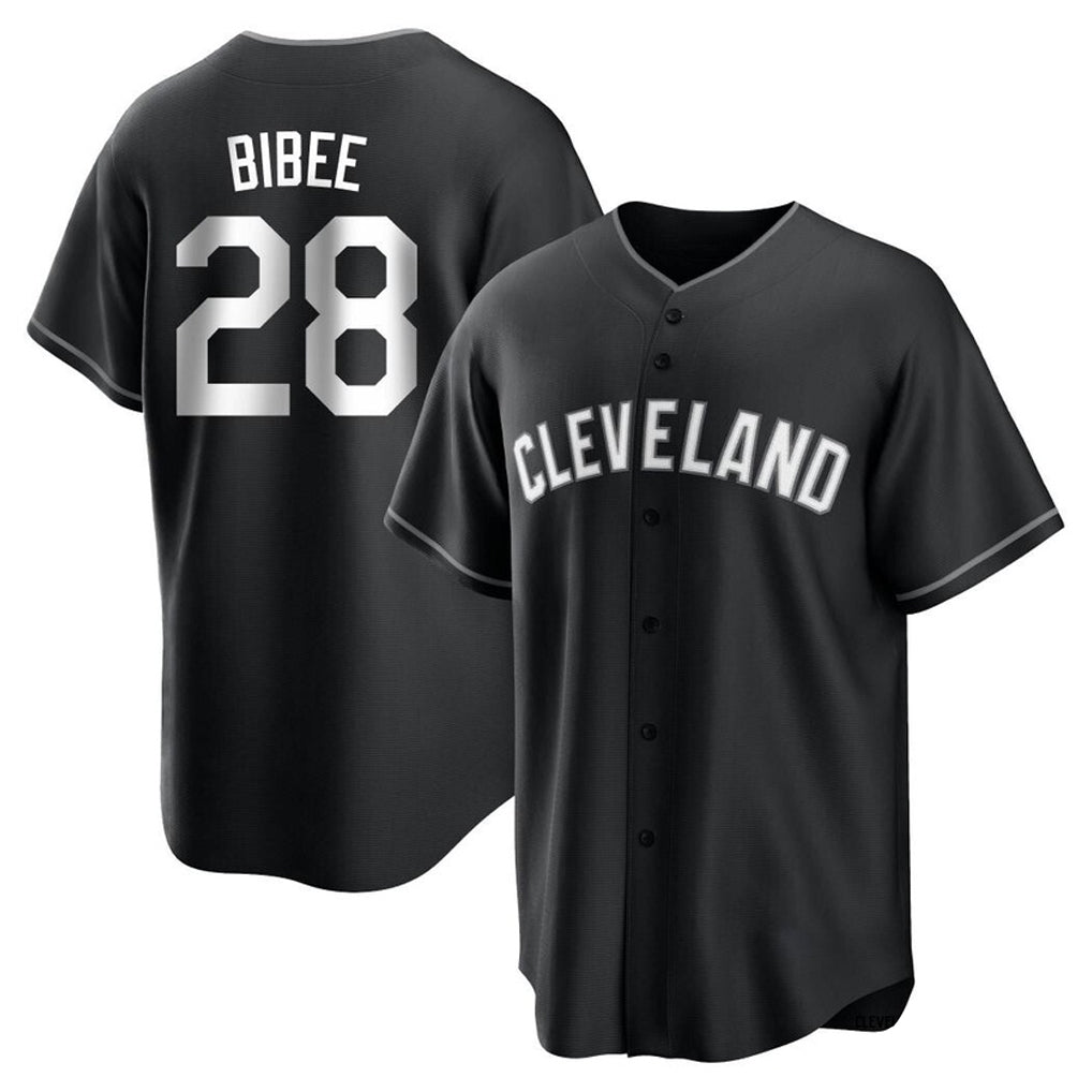 Seanshop C.Guardians #28 Tanner Bibee Player Black Home Game Stitched Jerseys