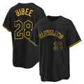 Seanshop C.Guardians #28 Tanner Bibee Player Black Snake Skin City Home Game Stitched Jerseys