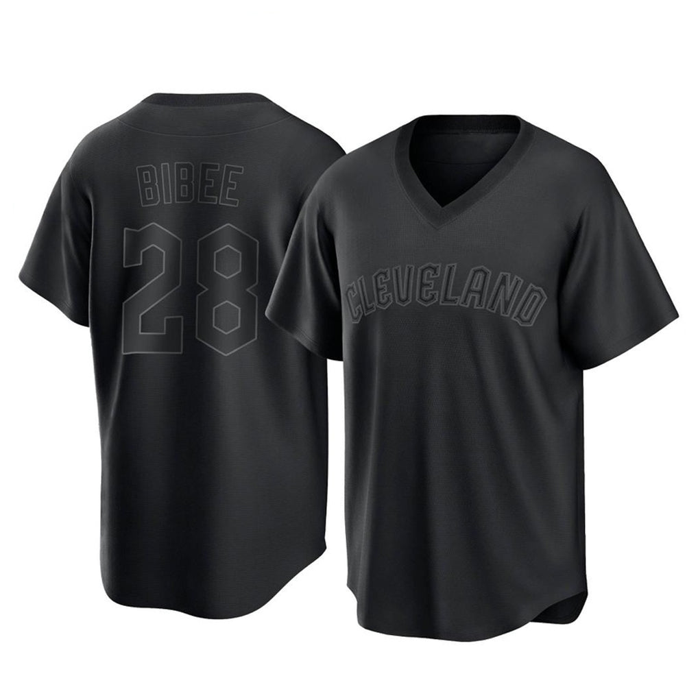 Seanshop C.Guardians #28 Tanner Bibee Player Black T-shirt Home Game Stitched Jerseys