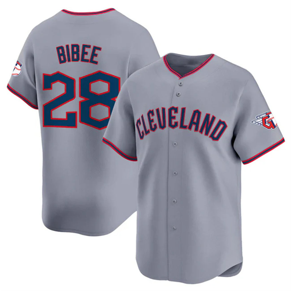 Seanshop C.Guardians #28 Tanner Bibee Player Gray Road Limited Home Game Stitched Jerseys