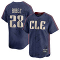 Seanshop C.Guardians #28 Tanner Bibee Player Navy City Connect Limited Home Stitched Jerseys