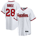 Seanshop C.Guardians #28 Tanner Bibee Player White Game Home Stitched Jerseys