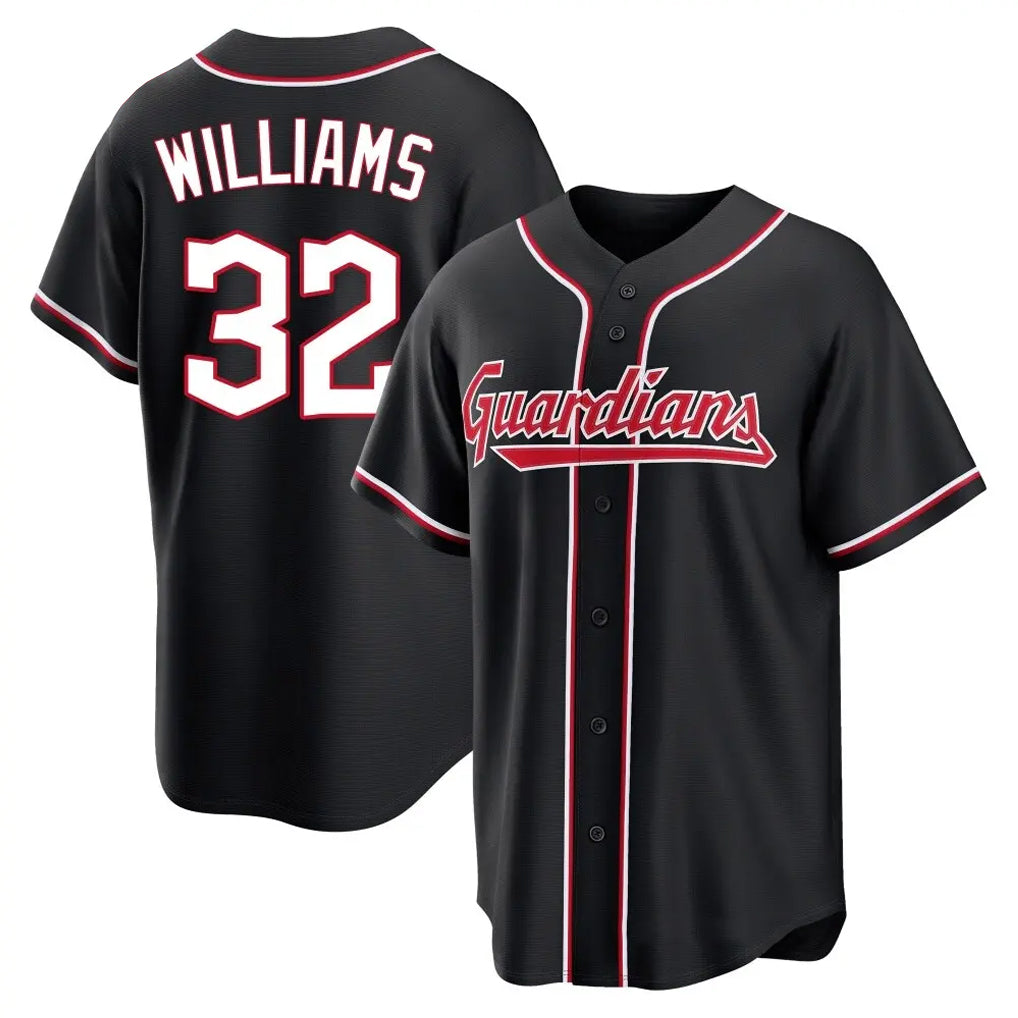 Seanshop C.Guardians #32 Gavin Williams Player Black Fashion Out Home Game Stitched Jerseys