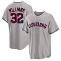 Seanshop C.Guardians #32 Gavin Williams Player Gray Game Home Stitched Jerseys