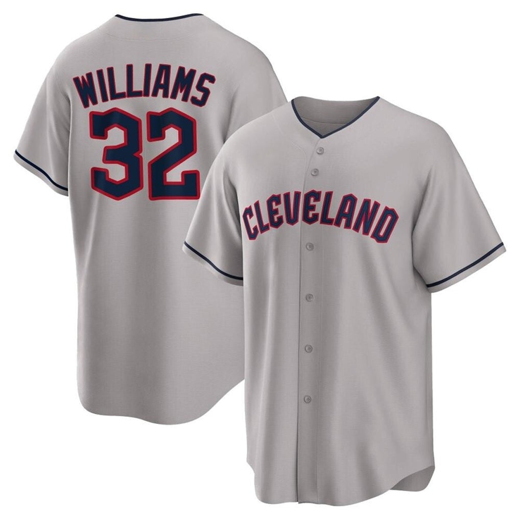 Seanshop C.Guardians #32 Gavin Williams Player Gray Game Home Stitched Jerseys