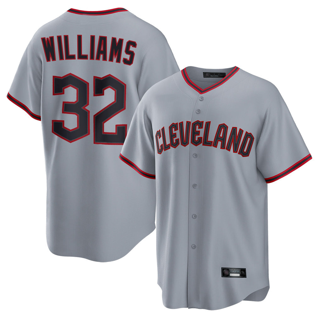 Seanshop C.Guardians #32 Gavin Williams Player Gray Home Game Stitched Jerseys
