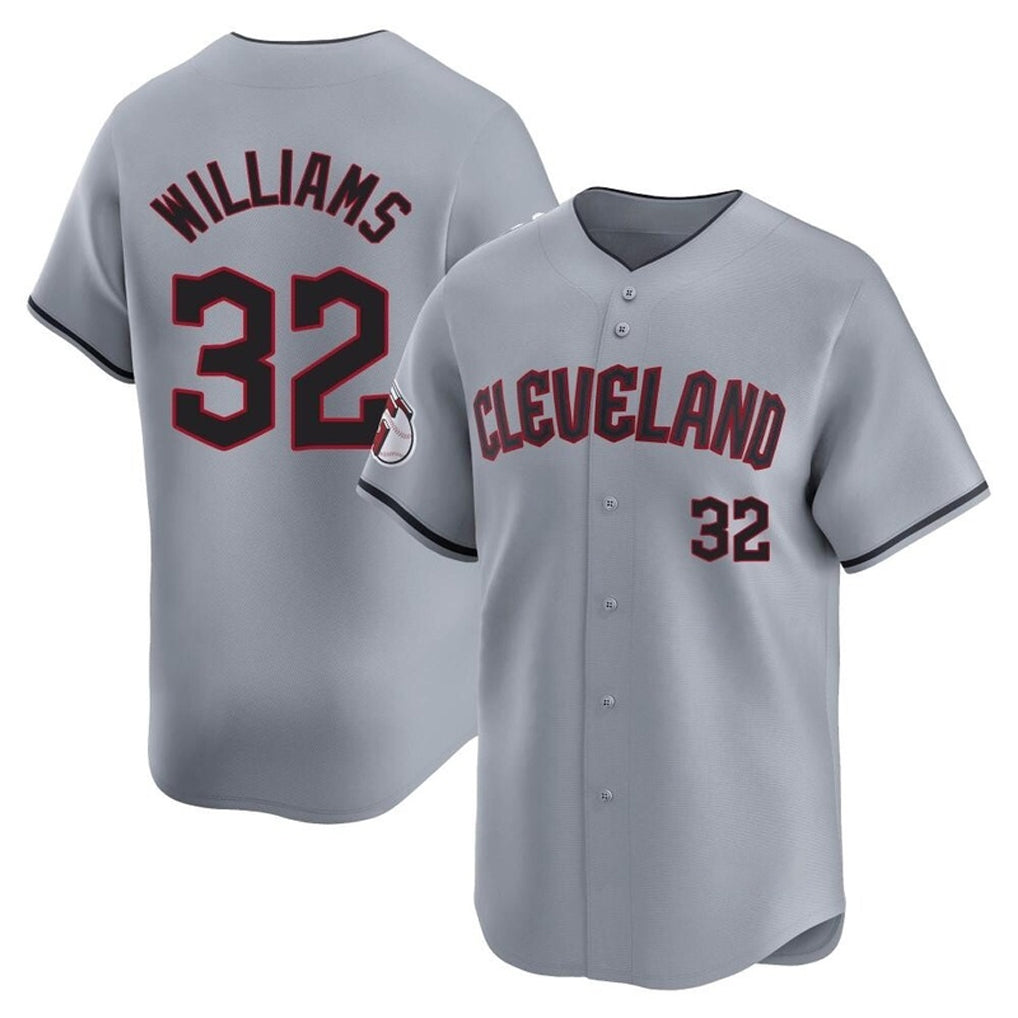 Seanshop C.Guardians #32 Gavin Williams Player Gray Road Limited Home Game Stitched Jerseys