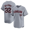 Seanshop C.Guardians #32 Gavin Williams Player Gray Road Limited Home Game Stitched Jerseys