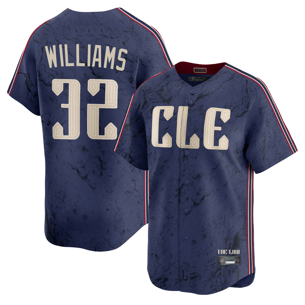 Seanshop C.Guardians #32 Gavin Williams Player Navy City Connect Limited Home Stitched Jerseys