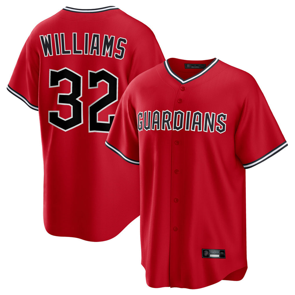 Seanshop C.Guardians #32 Gavin Williams Player Red Home Game Stitched Jerseys