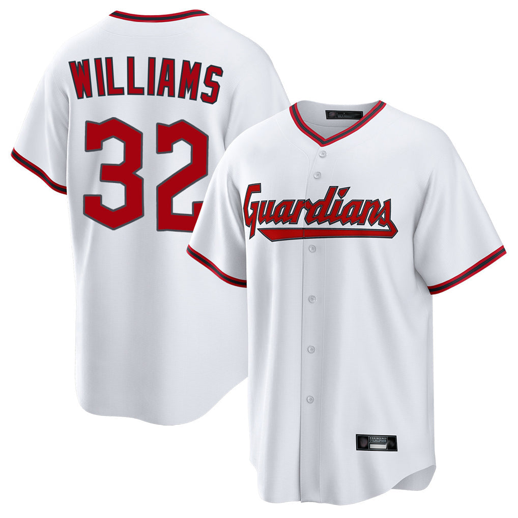 Seanshop C.Guardians #32 Gavin Williams Player White Game Home Stitched Jerseys