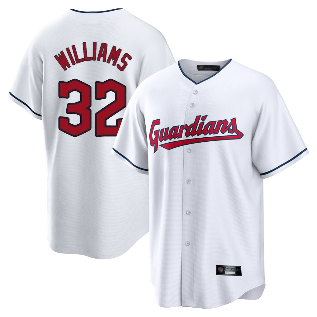Seanshop C.Guardians #32 Gavin Williams Player White Home Game Stitched Jerseys