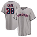 Seanshop C.Guardians #38 Steven Kwan Player Gray Game Home Stitched Jerseys