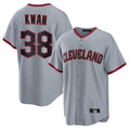 Seanshop C.Guardians #38 Steven Kwan Player Gray Home Game Stitched Jerseys