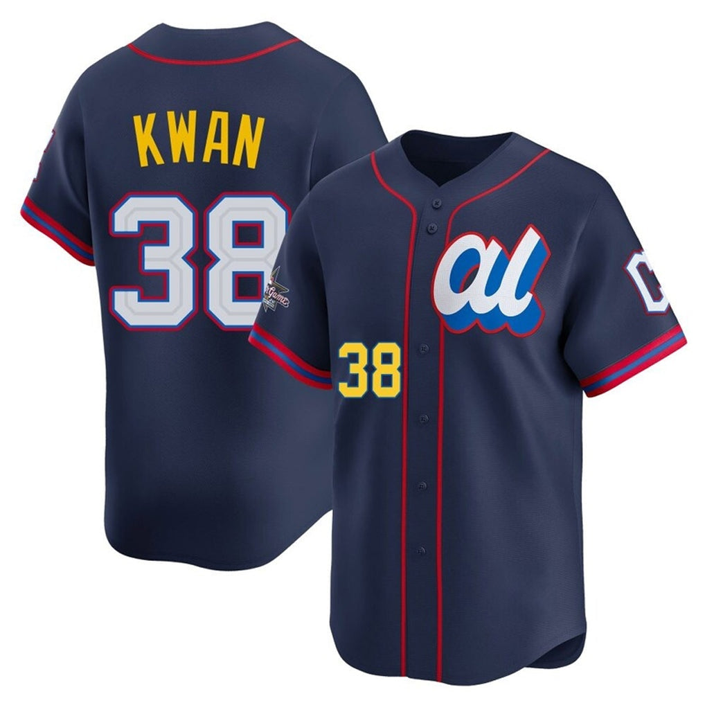 Seanshop C.Guardians #38 Steven Kwan Player Navy American League All-Star Edition Limited Home Stitched Jerseys