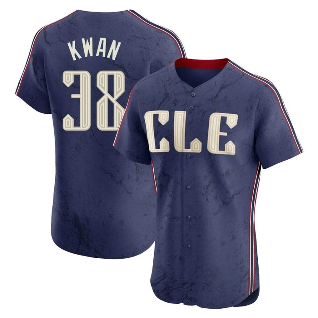 Seanshop C.Guardians #38 Steven Kwan Player Navy City Connect Limited Elite Home Stitched Jerseys