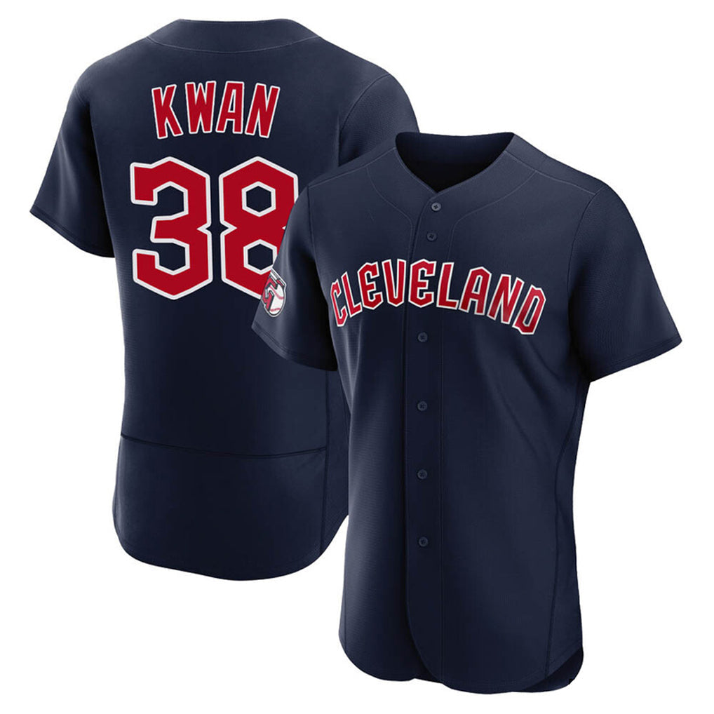 Seanshop C.Guardians #38 Steven Kwan Player Navy Limited Elite Home Stitched Jerseys