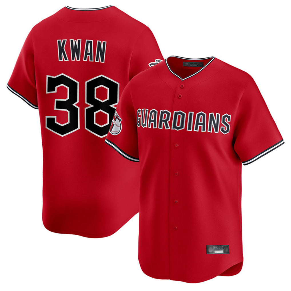 Seanshop C.Guardians #38 Steven Kwan Player Red Limited Home Stitched Jerseys