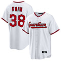 Seanshop C.Guardians #38 Steven Kwan Player White Game Home Stitched Jerseys