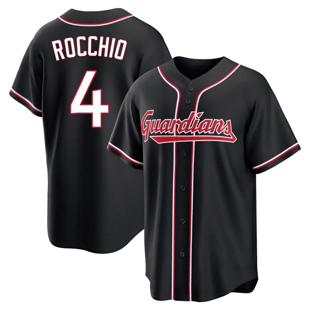Seanshop C.Guardians #4 Brayan Rocchio Player Black Fashion Out Home Game Stitched Jerseys